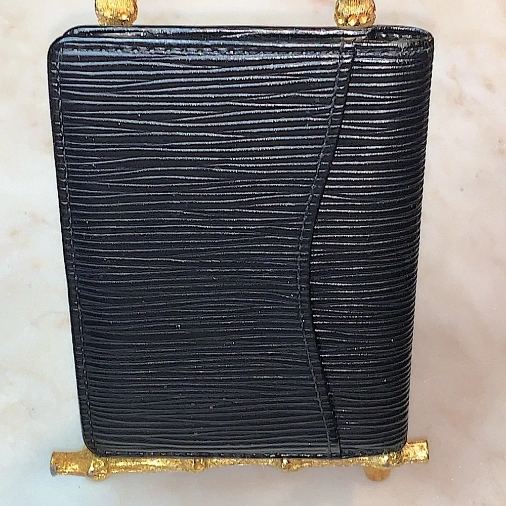 LOUIS VUITTON POCHETTE BLACK EPI LEATHER VINTAGE CARDHOLDER WALLET FRANCE
